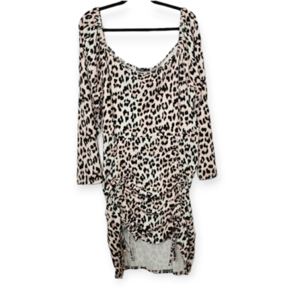 Shein Animal Leppard Print Dress Pullover Longsleeve Adjustable Strap Hem size 4 - Picture 1 of 9